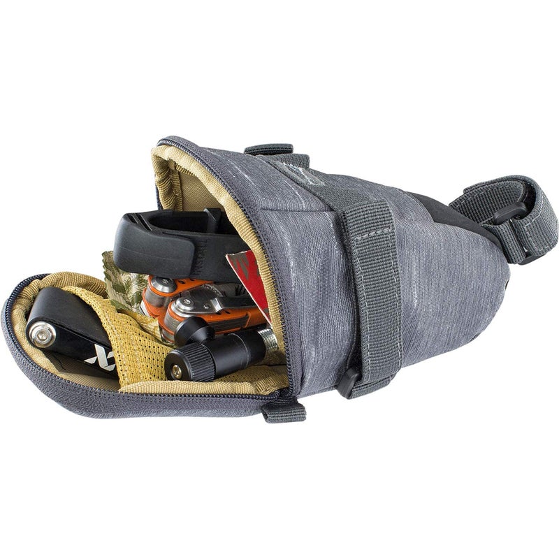 EVOC SEAT BAG TOUR saddle bag, Bicycle frame bag for more storage space on the seat post (size: L, 1L storage space, abrasion-resistant, water-repellent, Hypalon reinforcement), Carbon Grey - Image 2